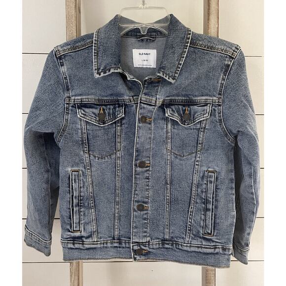 Old Navy Blue Denim Jean Jacket Girl's Size Large 10/12 EUC - Picture 1 of 8